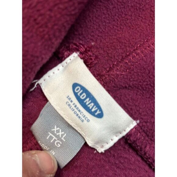 Old Navy Womens Mock Neck Fleece Tunic Sweatshirt XXL Burgundy - Picture 2 of 6